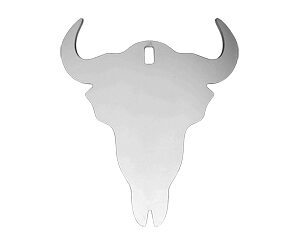 B/C AR500 3/8" SILHOUETTE SKULL WHT