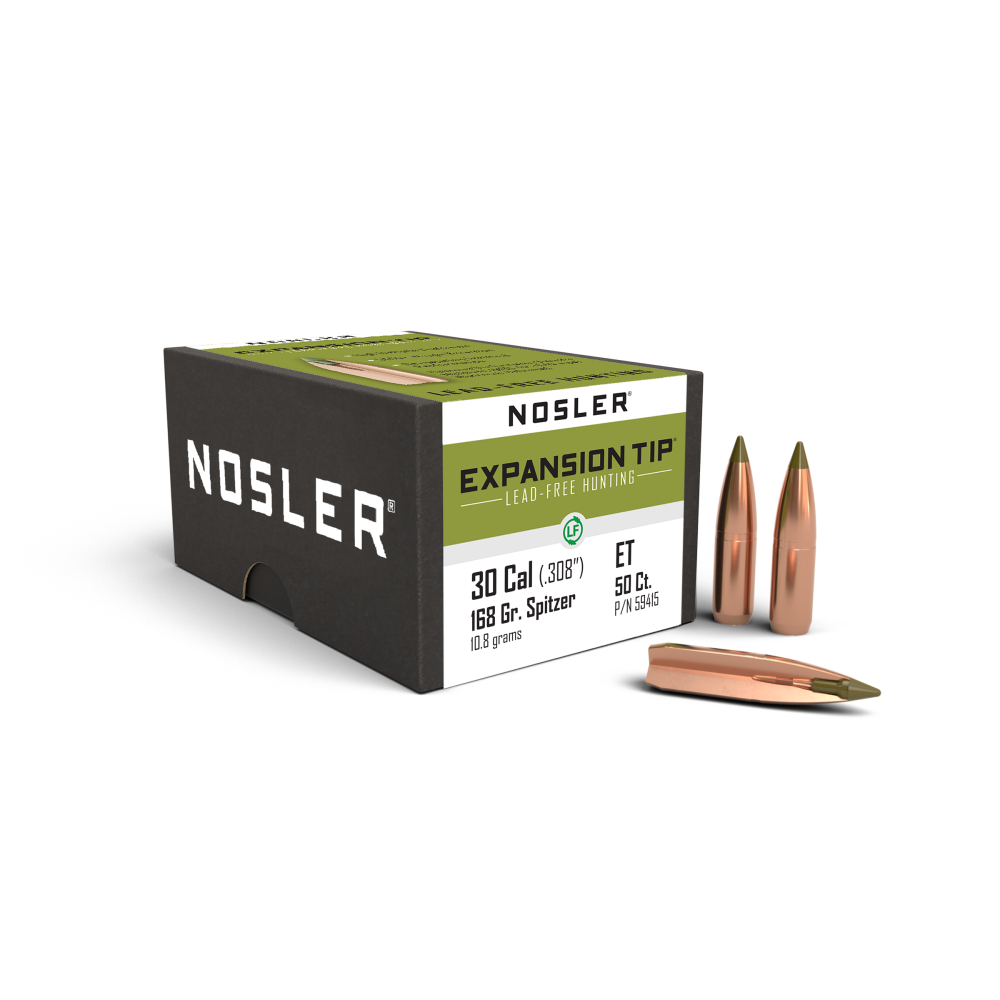 Nosler E-Tip Lead-Free Hunting Bullets .30 cal .308″ 168 gr SPTZ E-TIP 50/ct