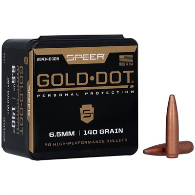 264 CALIBER/6.5MM (0.264”) 140GR GOLD DOT SOFT POINT 50/BOX